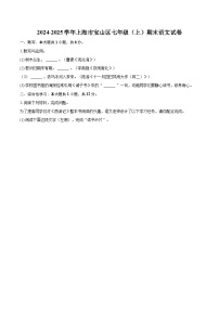 2024-2025学年上海市宝山区七年级（上）期末语文试卷（含详细答案解析）