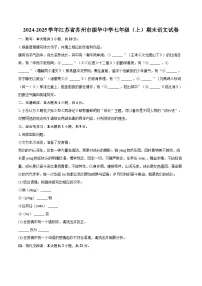 2024-2025学年江苏省苏州市振华中学七年级（上）期末语文试卷（含详细答案解析）