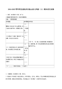 2024-2025学年河北省沧州市盐山县七年级（上）期末语文试卷（含详细答案解析）