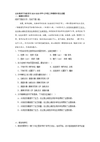 山东省济宁市曲阜市2024-2025学年七年级上学期期末语文试题