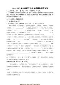 2024～2025学年广东省茂名市茂南区学校九年级上期末考试语文试卷(含答案)