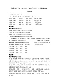 辽宁省辽阳市2024-2025学年九年级(上)期末考试语文试卷（解析版）
