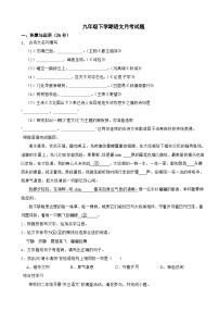 江苏省盐城市东台市2025年九年级下学期语文月考试题附答案