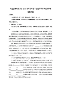 河南省濮阳市2024-2025学年九年级下册开学考试语文学情检测试题（附答案）