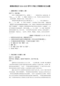 湖南省娄底市2024-2025学年八年级上学期期末语文试题