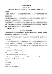 山东省菏泽市定陶区2024-2025学年七年级上学期期末语文试题（解析版）