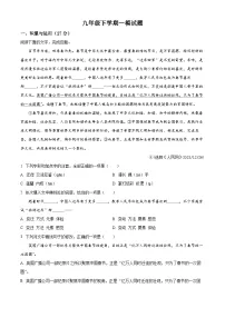 2025年山东省枣庄市市中区中考一模语文试题（原卷版+解析版）