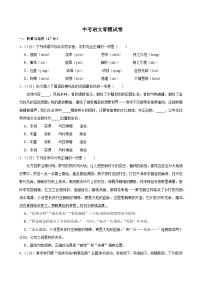2025年辽宁省沈阳市中考语文零模试卷含答案