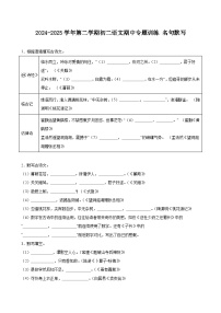 2024-2025学年统编版第二学期八年级语文期中专题训练 名句默写（含答案）