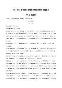 【25语文】七年级下册 期中专题复习09 小说阅读 训练题（含答案）