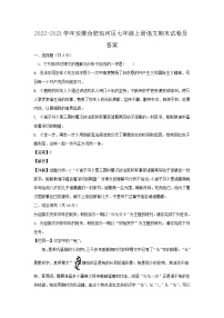 2022-2023学年安徽合肥包河区七年级上册语文期末试卷及答案