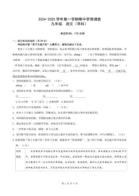 广东深圳市宝安中学（集团）实验学校2024-2025学年九年级上学期期中考试语文试题
