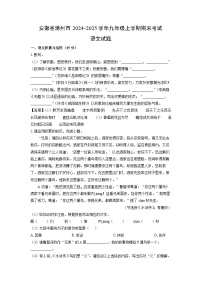 安徽省滁州市2024-2025学年九年级上学期期末考试语文试卷（解析版）