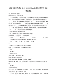 湖南省常德市澧县2023-2024学年八年级下学期期中考试语文试卷（解析版）