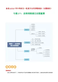 2024中考模拟题语文专题07：古诗词阅读之比较鉴赏-备战2025年中考语文一轮复习古代诗歌阅读（全国通用）原卷版