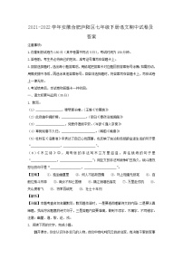 2021-2022学年安徽合肥庐阳区七年级下册语文期中试卷及答案