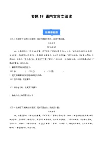 专题19 课内文言文阅读-【好题汇编】备战2024-2025学年七年级语文下学期期末真题分类汇编（全国通用，统编版2024）