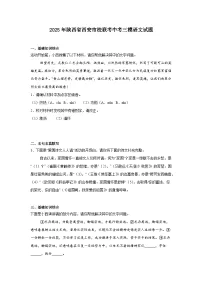 2025年陕西省西安市校联考中考三模语文试题（含答案）