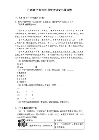 广西南宁市2025年中考语文二模试题（含答案）