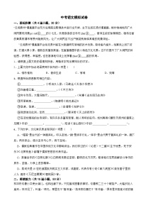 贵州省毕节市2025年中考语文模拟试卷附参考答案