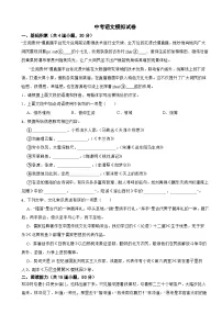 贵州省毕节市2025年中考语文模拟试卷附参考答案