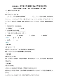 江西省吉安市2024-2025学年八年级下学期期中语文试题（含答案）