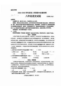 2025年济南市历城区八年级下学期期中语文试卷（无答案）