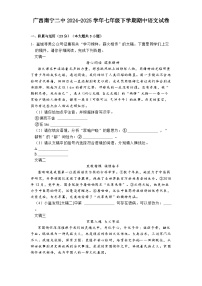 广西南宁二中2024-2025学年七年级下学期期中语文试题（含答案）