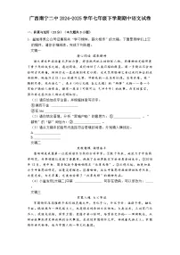 广西南宁二中2024-2025学年七年级下学期期中语文试题（含答案）
