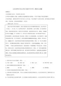 山东省枣庄市山亭区2025年中考二模语文试题（PDF版，含答案）