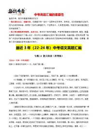 专题14  散文阅读-【真题汇编】最新3（22-24）中考语文真题分类汇编（全国通用）