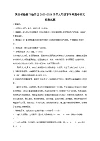 陕西省榆林市榆阳区2023-2024学年九年级下学期期中语文检测试题（附答案）