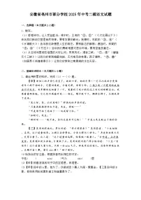 安徽省亳州市部分学校2025年中考二模语文试题（含答案）