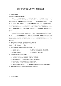 2025年吉林省白山市中考一模语文试题（含答案）