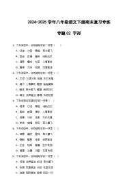 八年级语文下册期末专题02 字形（原卷+答案）2024-2025学年统编版（全国通用 ）