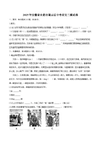 2025年安徽省合肥市蜀山区中考语文二模试卷(含详细答案解析)