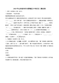 2025年山东省枣庄市薛城区中考语文二模试卷(含详细答案解析)