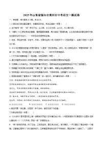 2025年山东省烟台市莱州市中考语文一模试卷(含详细答案解析)