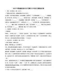 2025年福建省泉州市石狮市中考语文模拟试卷(含详细答案解析)