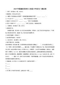 2025年福建省龙岩市上杭县中考语文二模试卷(含详细答案解析)