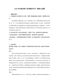 2025年河南省周口市项城市中考一模语文试题（含答案）