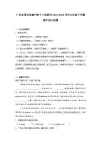 广东省茂名市高州市十三校联考2024-2025学年九年级下学期期中语文试题（含答案）