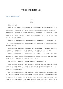 中考语文专题11：记叙文阅读（二）（练习版）