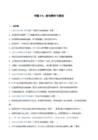 中考语文专题04：病句辨析与修改（练习版）