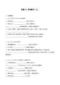 中考语文专题07：诗词默写（二）（练习版）