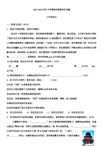 河南省许昌地区2024-2025学年七年级下学期期中素质评估语文试卷（含答案）