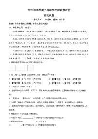 江苏省泰州市兴化市2024-2025学年九年级下学期3月月考语文试题（原卷版+解析版）