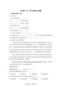 江苏省徐州市沛县2024━2025学年九年级下学期开学考试语文试题（含答案）