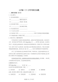 江苏省徐州市沛县2024━2025学年九年级下学期开学考试语文试题(含答案)