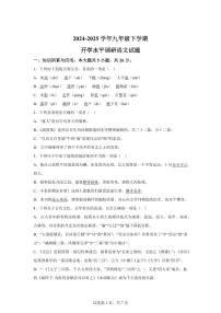 山东省聊城市阳谷县三校联考2024━2025学年九年级下学期开学语文试题（含答案）